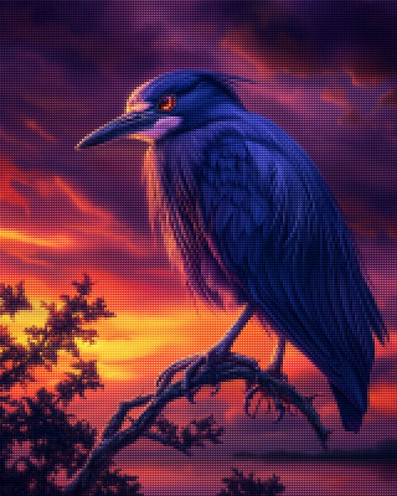 Night Heron Perched at Twilight