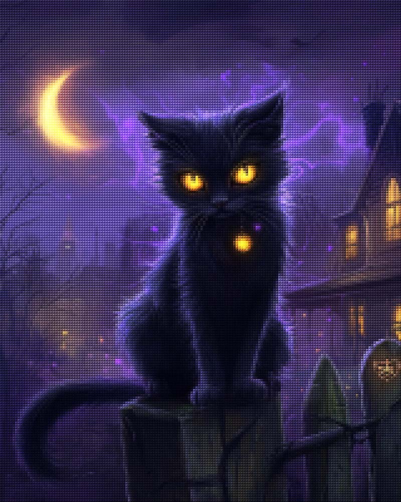 Yellow-Eyed Black Cat