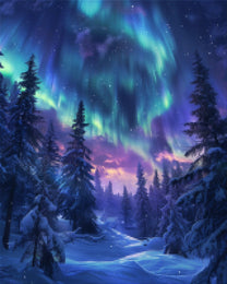 Aurora Snow Forest