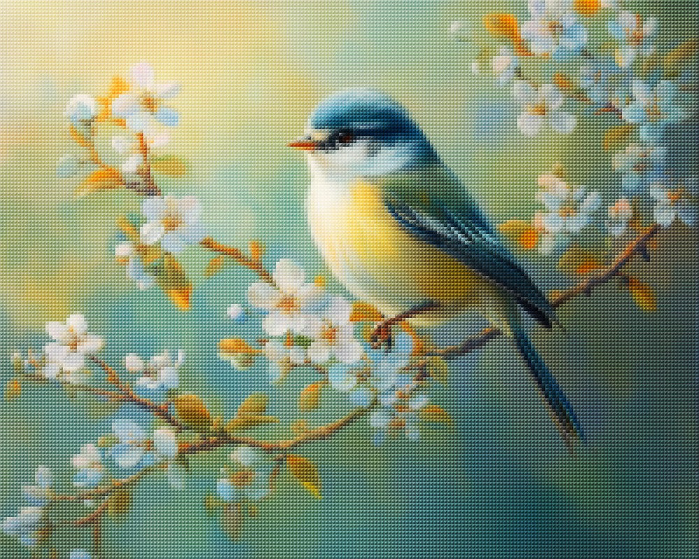 Bird on Flower Branch