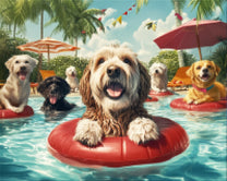 Dogs Around Swimming Pool