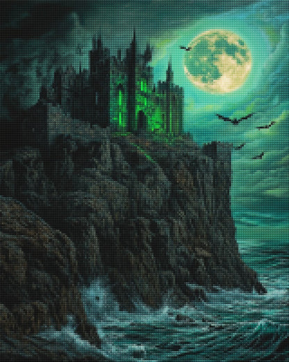 Haunted Castle on Rocky Cliff