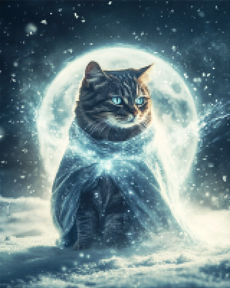 Cat wearing a cloak of moonlight