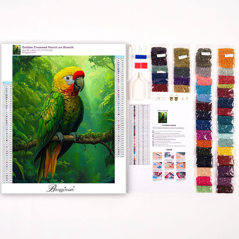 Golden Crowned Parrot on Branch