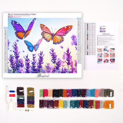 Colorful Butterflies in Flight