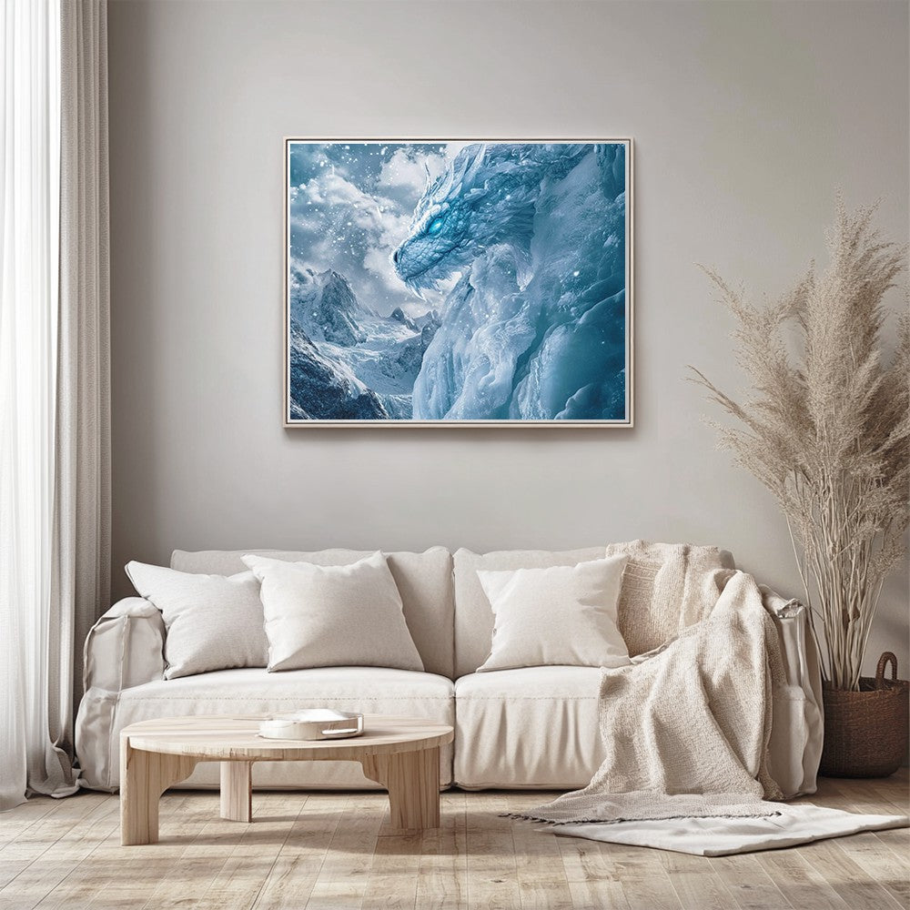 Ice Dragon on Snowy Mountain