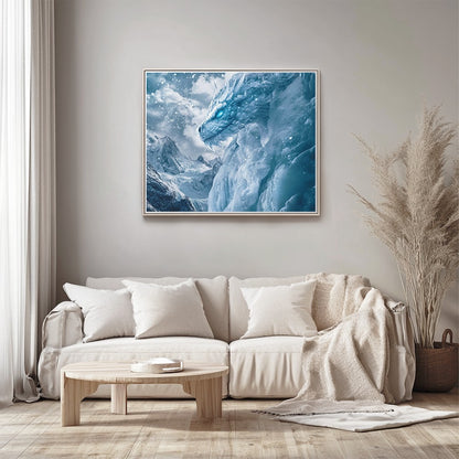 Ice Dragon on Snowy Mountain