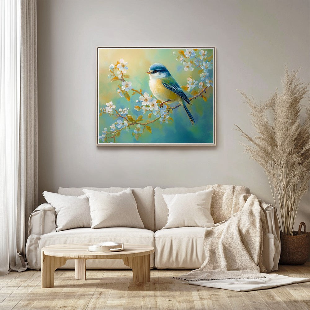 Bird on Flower Branch