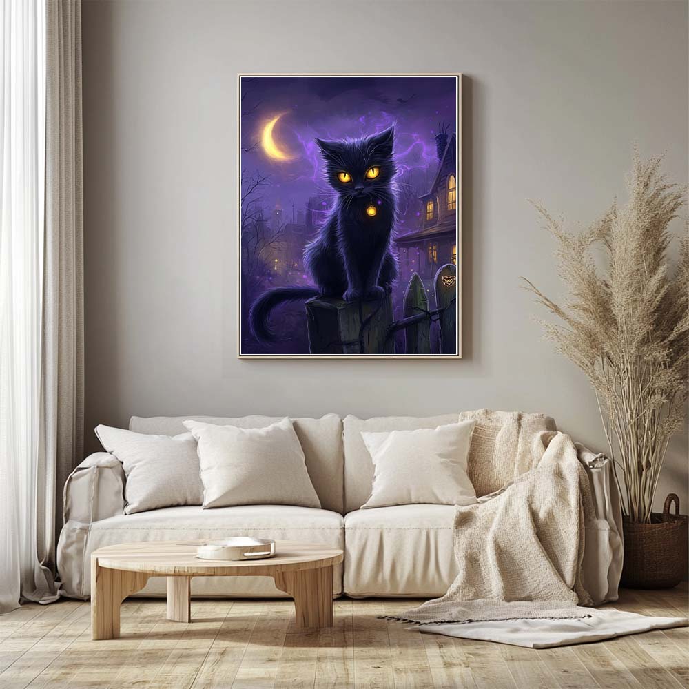 Yellow-Eyed Black Cat