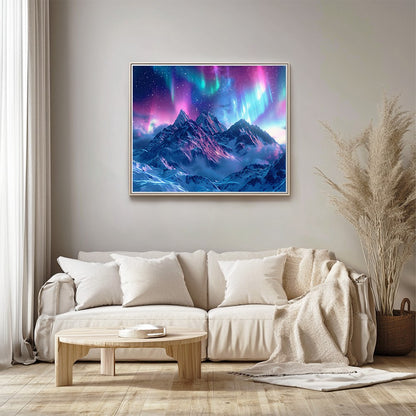 Colorful Aurora Snow Mountain