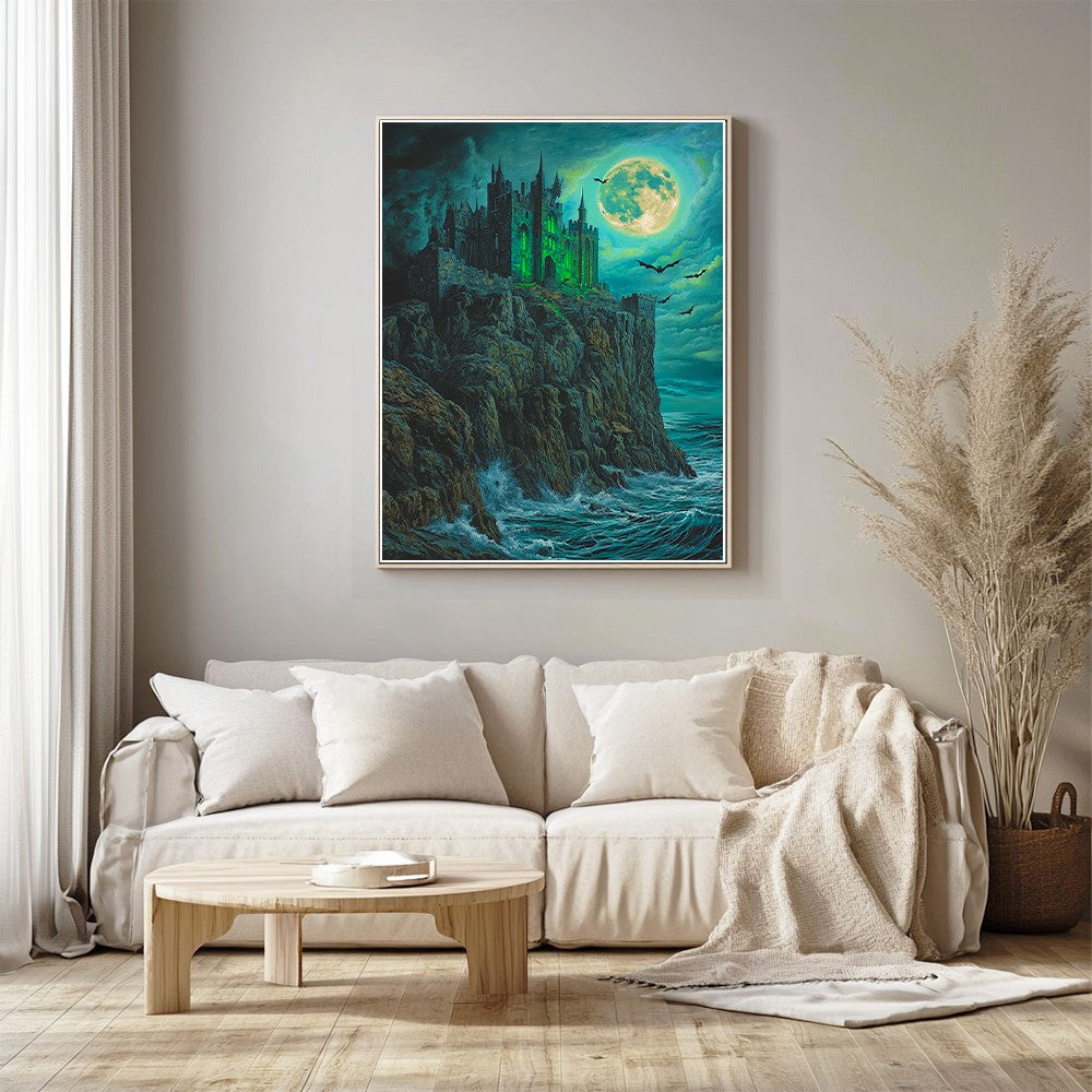 Haunted Castle on Rocky Cliff