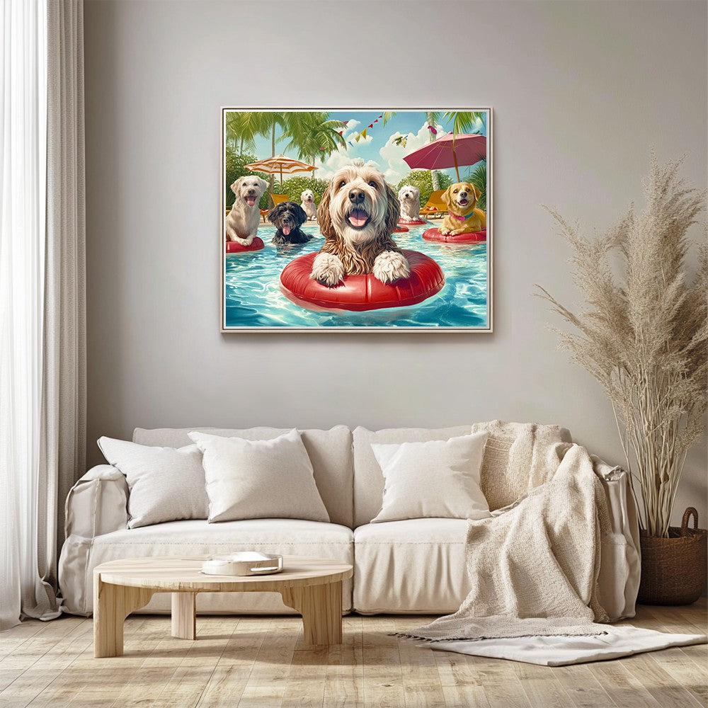Dogs Around Swimming Pool