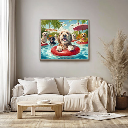 Dogs Around Swimming Pool
