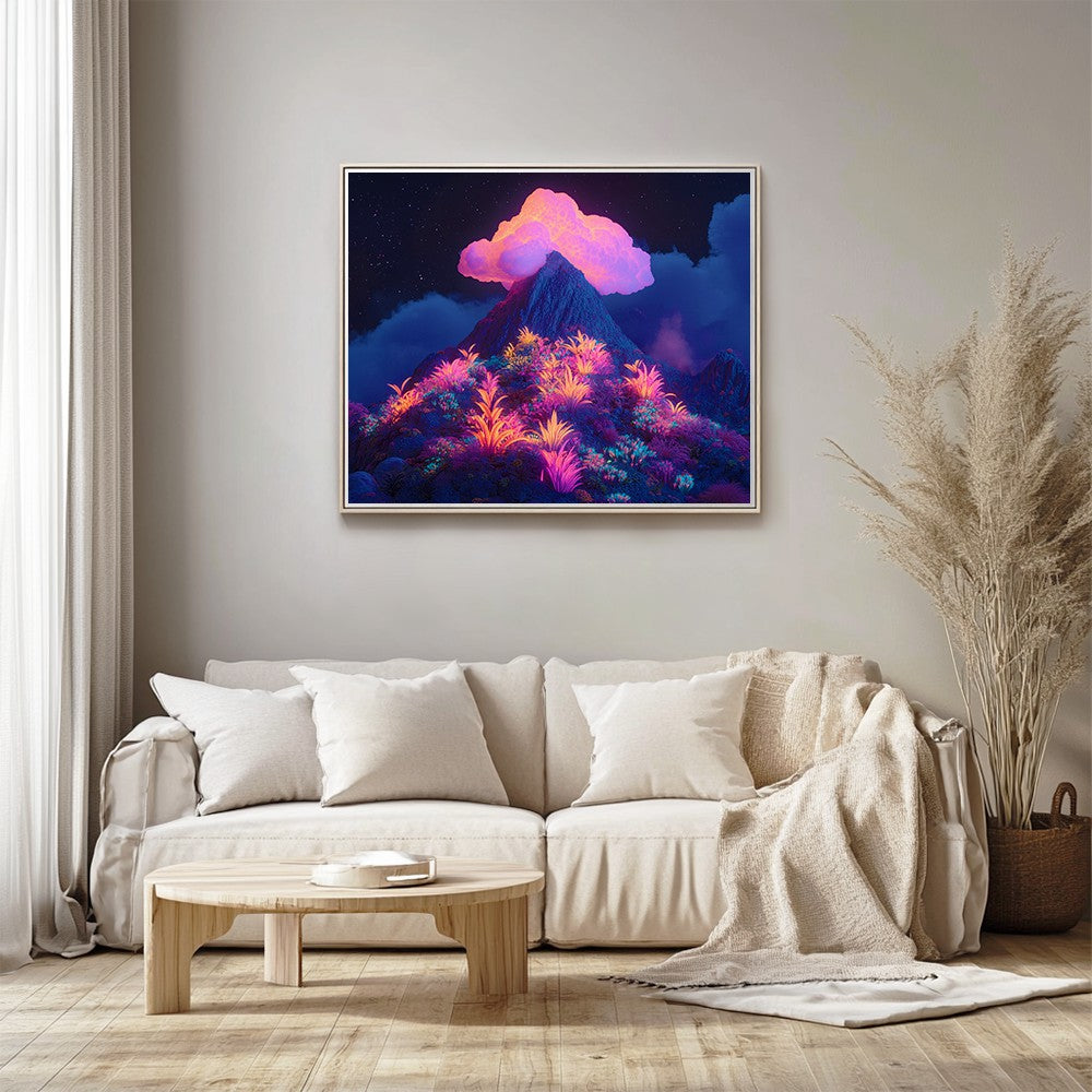 Mountain with Fluorescent Plants