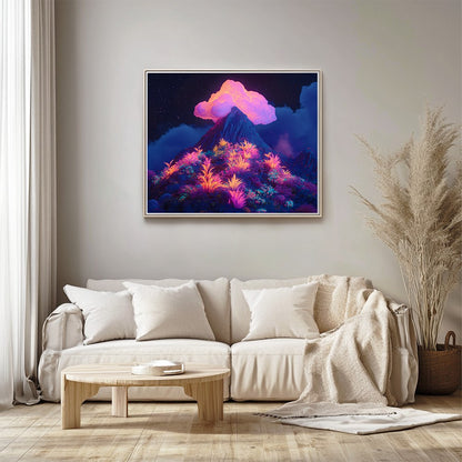 Mountain with Fluorescent Plants