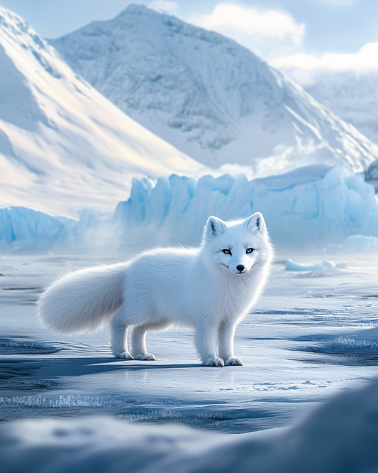 Arctic Fox on Ice Field