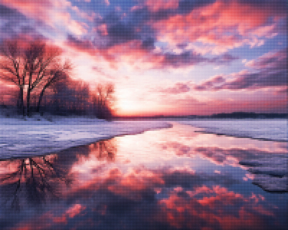 Winter Mirror Sunset