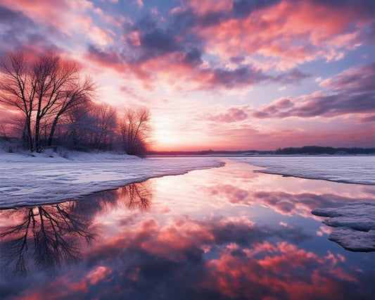 Winter Mirror Sunset