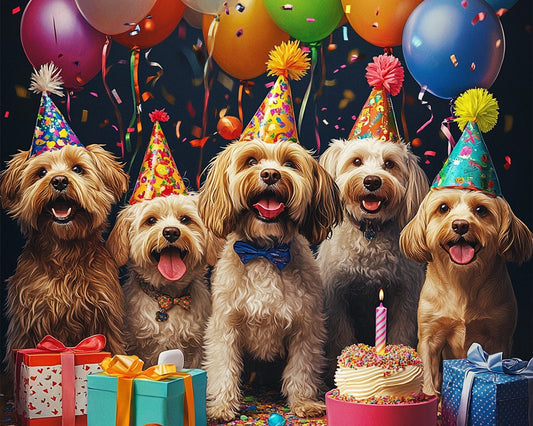 Birthday Party with Dogs in Costumes