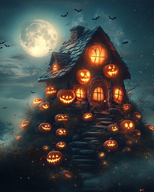Glowing Jack o Lantern House