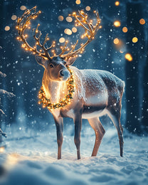 Majestic Reindeer in Snowy Landscape