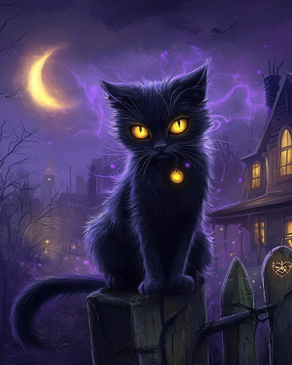 Yellow-Eyed Black Cat